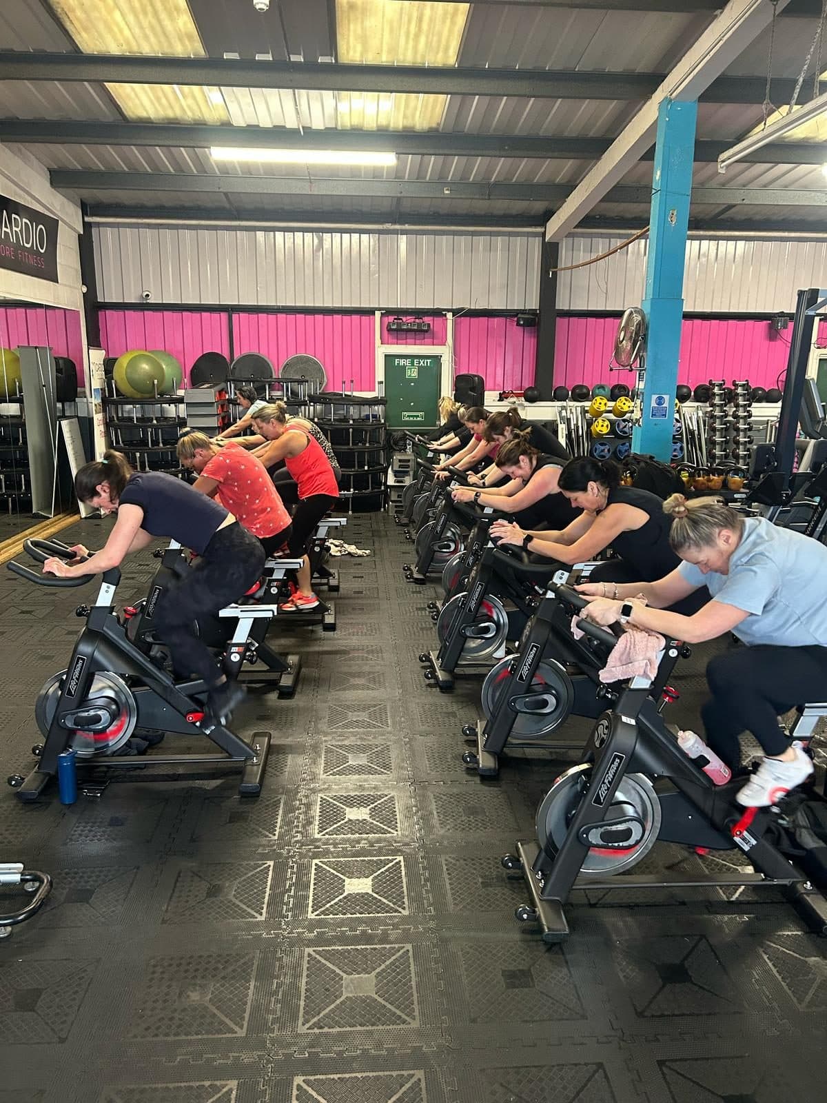 Spin class at Cardio Core Fitness